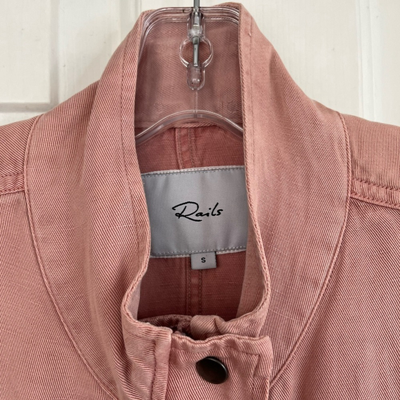SOLD 💟 RAILS Collins Utility Linen Blend Jacket in Rose Dust Size Small - Picture 5 of 16